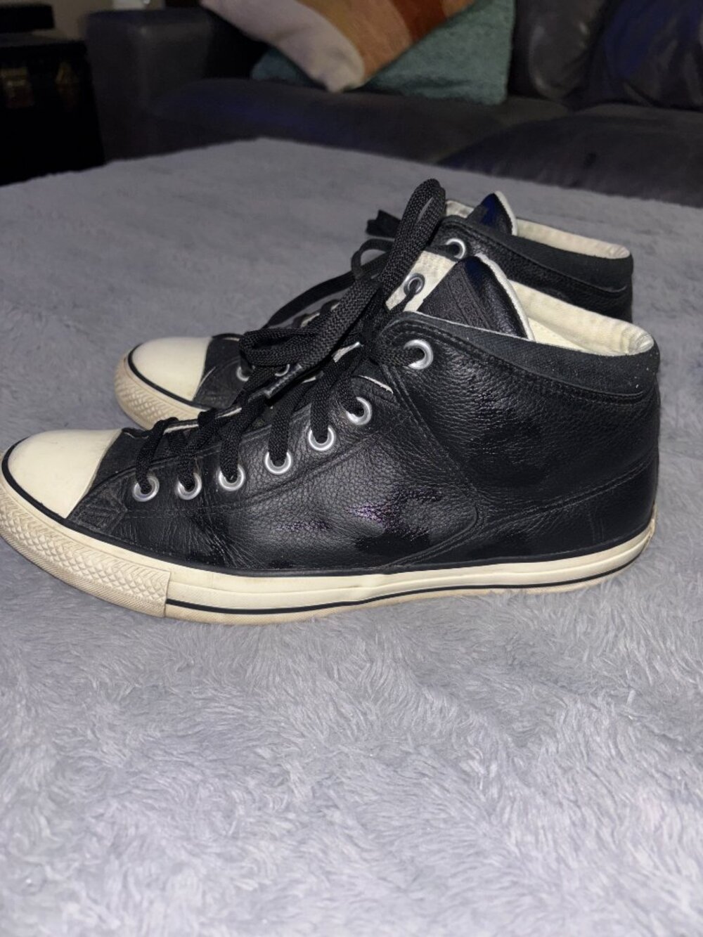 Converse All Star High Street Mid Black Canvas Padded Sneakers Unisex Men's 10